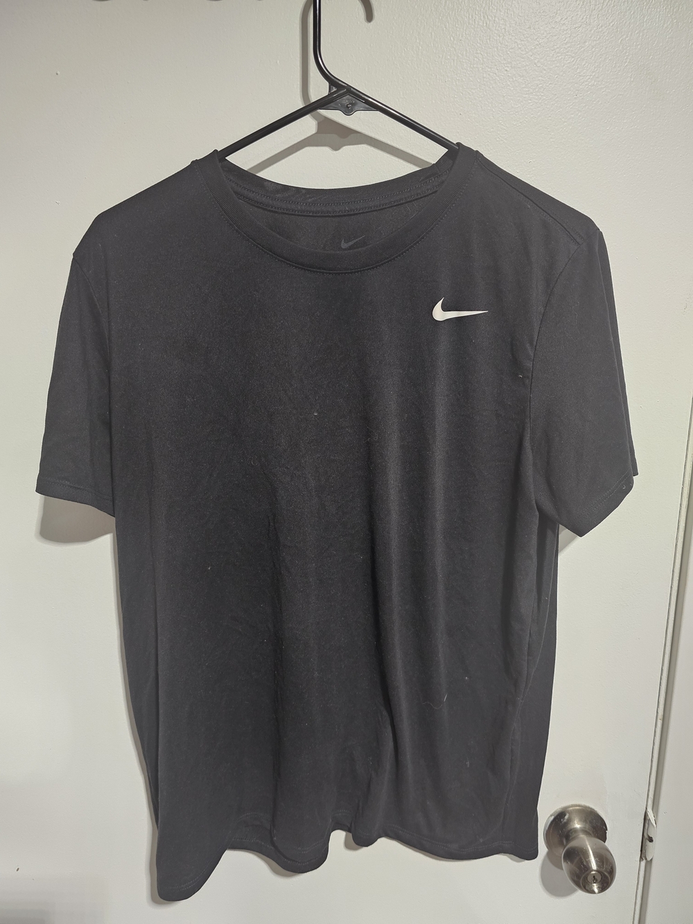 Nike Black Short Sleeve Dri-FIT Tee with White Swoosh